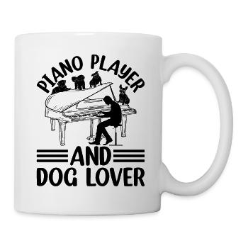 Pianiste et amoureux des chiens - Pianiste à clavier - Mug blanc - blanc - Droite