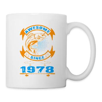 Génial depuis 1978. Angel, anniversaire du pêcheur - Mug blanc - blanc - Droite