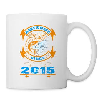 Awesome since 2015. Angel, Angler Birthday - Mug - white - Right