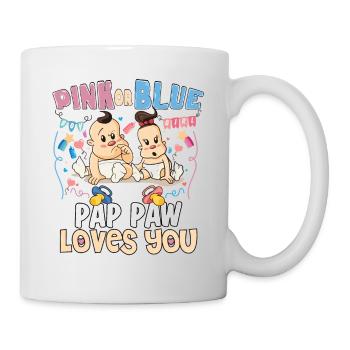 Pink or Blue Pap Paw Loves You Best Grandpa Ever - Mug - white - Right