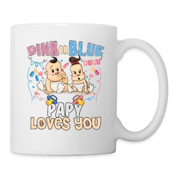 Pink or Blue Papy Loves You Best Dad Ever - Mug - white - Right