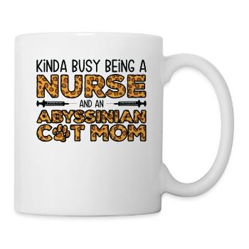 Krankenschwester Mutter - Abessinische Katze - Tasse - Weiß - Rechts