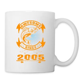 Génial depuis 2005. Angel, l’anniversaire du pêcheur - Mug blanc - blanc - Droite