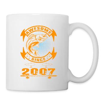 Génial depuis 2007. Angel, l’anniversaire du pêcheur - Mug blanc - blanc - Droite