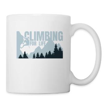 Climbing for life - Klettern Bergsteigen Berge - Tasse - Weiß - Rechts
