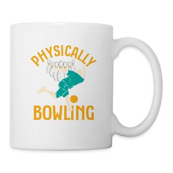 Physiquement au travail mentalement, je joue au bowling Bowler Tea - Mug blanc - blanc - Droite
