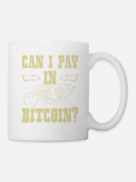 pay with bitcoin - Tasse - Weiß