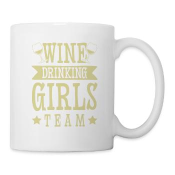wine drinking girls - Tasse - Weiß - Rechts