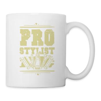 pro stylist spruch - Tasse - Weiß - Rechts