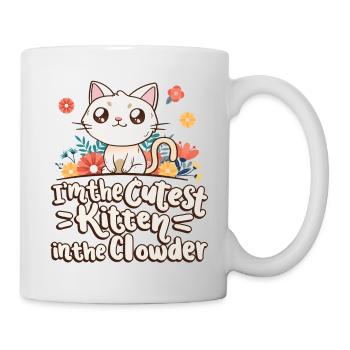 Je suis le chaton le plus mignon du Clowder - Mug blanc - blanc - Droite