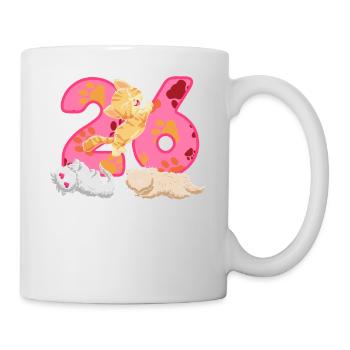 26th birthday kitten | Cat Birthday Shirt - Mug - white - Right