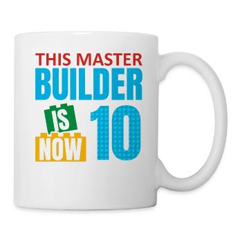 This builder is now 10, Toy Blocks 10. - Mug - white - Right