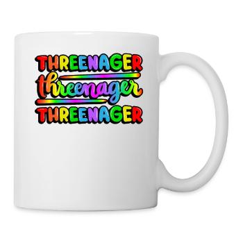 Threenager Kid 3. Geburtstag Regenbogen Spektrum - Tasse - Weiß - Rechts