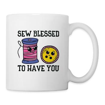 Button Thread Sibling Goals Big Brother Sister Pun - Mug - white - Right