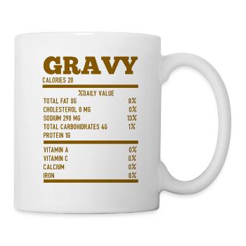 Thanksgiving Nutrition Gravy Funny Food Facts - Tasse - Weiß - Rechts