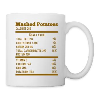 Mashed Potatoes Thanksgiving Nutrition Funny Food - Mug - white - Right