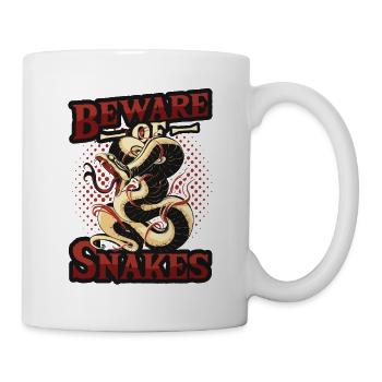 Snakes TourAvertissement du guide touristique avant le serpent - Mug blanc - blanc - Droite