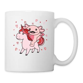 Axolotl with Unicorn Hearts Favorite Animal Heart - Mug - white - Right