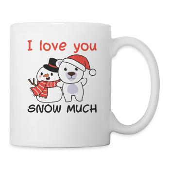 Polar Bear I love you snow much snowman pun - Mug - white - Right