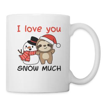Sloth I love you snow much snowman pun - Mug - white - Right