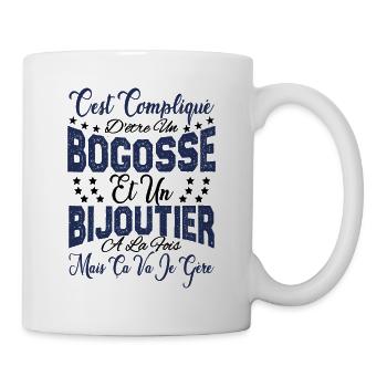 c'est compliqué d'être un Bogosse et un Bijoutier. - Mug blanc - blanc - Droite