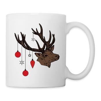 Cerf de Noël - Mug blanc - blanc - Droite