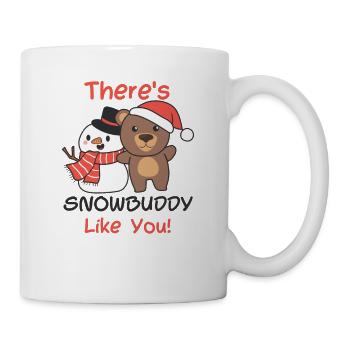 Ours Il y a un jeu de mots de snowbuddy comme bonhomme de neige - Mug blanc - blanc - Droite