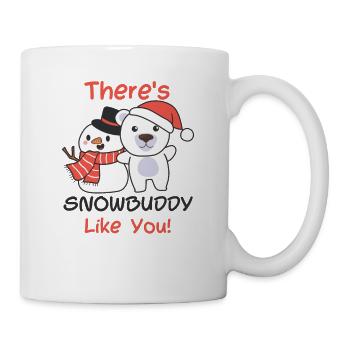 Ours polaire Il y a un copain de neige comme un jeu de mots de bonhomme de neige - Mug blanc - blanc - Droite