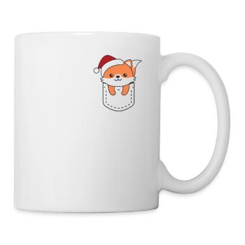 Joyeux Noël renard doux dans la poche de poitrine - Mug blanc - blanc - Droite
