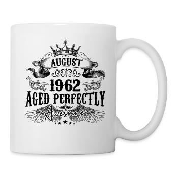 1962| August Aged Perfectly 1962 Geburtstagsgeschenk - Tasse - Weiß - Rechts
