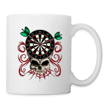 Dart Skeleton Dartboard Darts Club Halloween - Mug blanc - blanc - Droite