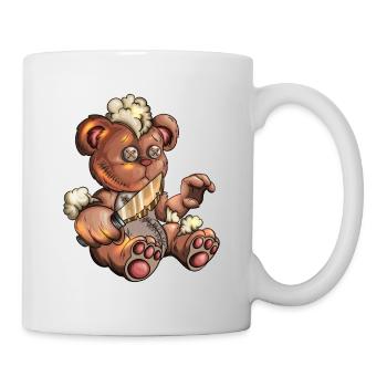 Stuffed Toy Teddy Bear Teddy with Knife Halloween - Mug - white - Right