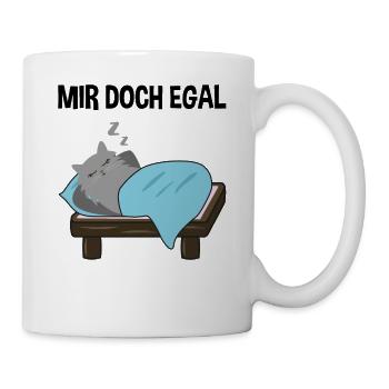 Faule Freche Katze Lustiger Spruch Geschenk - Tasse - Weiß - Rechts