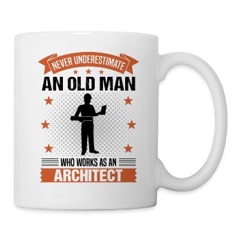 Architect Old Man Saying Men's Gift - Mug - white - Right