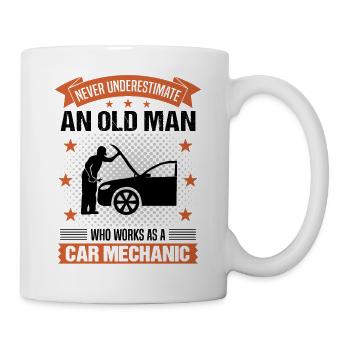 Automechaniker Alter Mann Spruch Herren Geschenk - Tasse - Weiß - Rechts