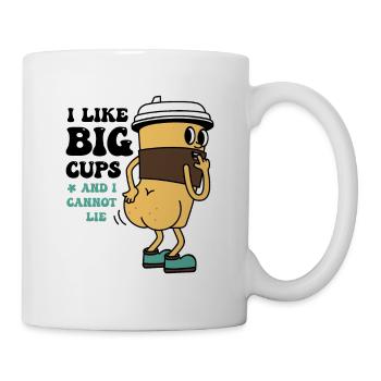 J’aime les grandes tasses et je ne peux pas mentir café sarcastique - Mug blanc - blanc - Droite