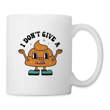 I Don't Give a S**t Sarcastic Poop Design - Mug - white - Right
