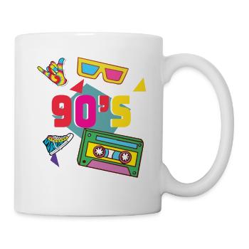 90s I love The 90's Vintage Retro Nineties Costume - Mug - white - Right