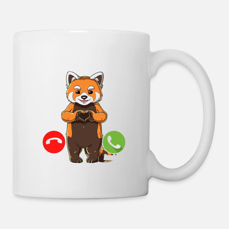 Mein Roter Panda Ruft An - Tasse - Weiß