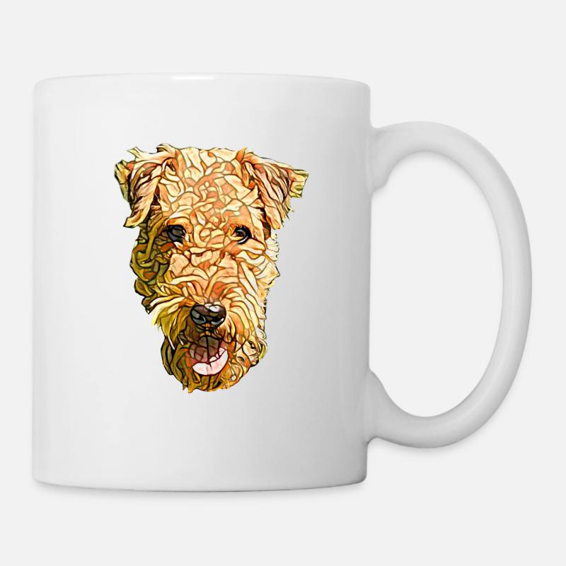 Visage d’Airedale Terrier - Mug blanc - blanc