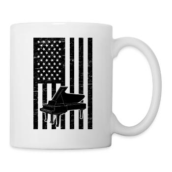 Pianiste Piano Et Drapeau Américain Piano Patriot - Mug blanc - blanc - Droite