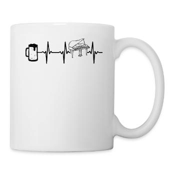 Piano Heartbeat Piano Et Bière Piano Heartbeat Pia - Mug blanc - blanc - Droite
