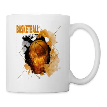 Basketball Fire Basketball Player Dunking Sport Retro - Mug - white - Right