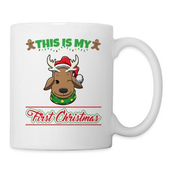 This Is My First Christmas Toddler One Year X-Mas - Tasse - Weiß - Rechts
