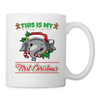 This Is My First Christmas Toddler One Year X-Mas - Tasse - Weiß - Rechts