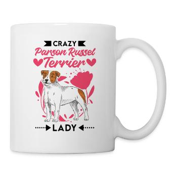 Crazy Parson Russel Terrier lady - Mug - white - Right