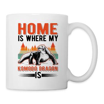 La maison est l’endroit où mon dragon de Komodo est un varan - Mug blanc - blanc - Droite