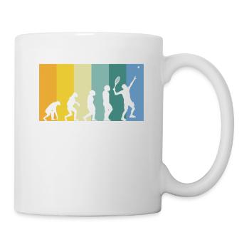 Evolution Tennis - Tennisspieler vintage Farben - Tasse - Weiß - Rechts