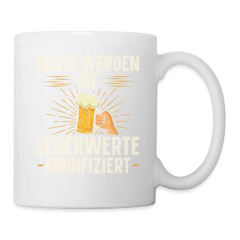 HEUTE WERDEN DIE LEBERWERTE MODIFIZIERT Bier - Tasse - Weiß - Rechts