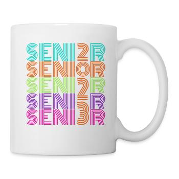 Rétro Vintage Neon Senior 2023 | Cadeau Senior High - Mug blanc - blanc - Droite